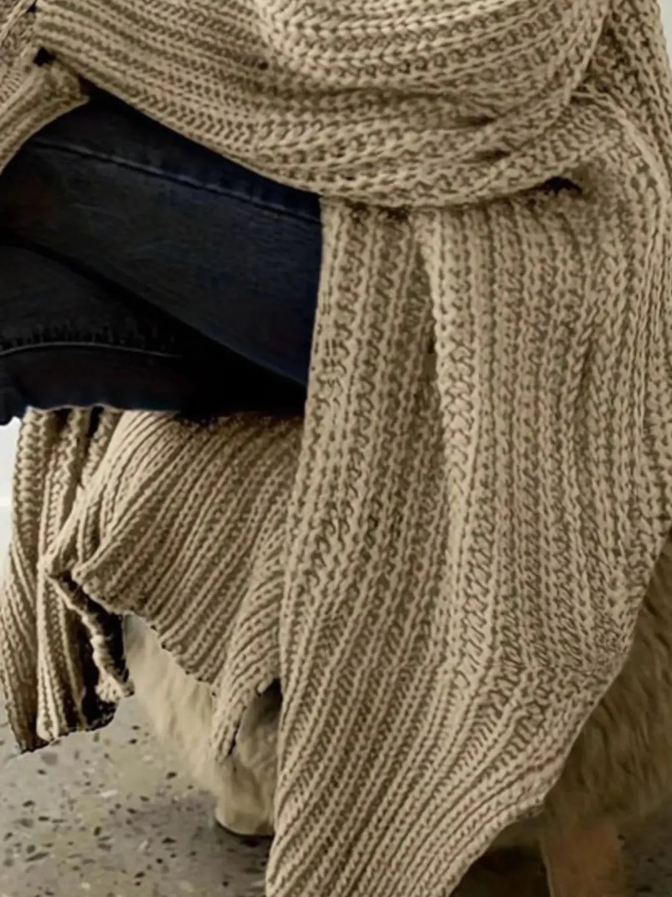 Chunky Knit Open Front Cardigan - Plush Fashion Hub