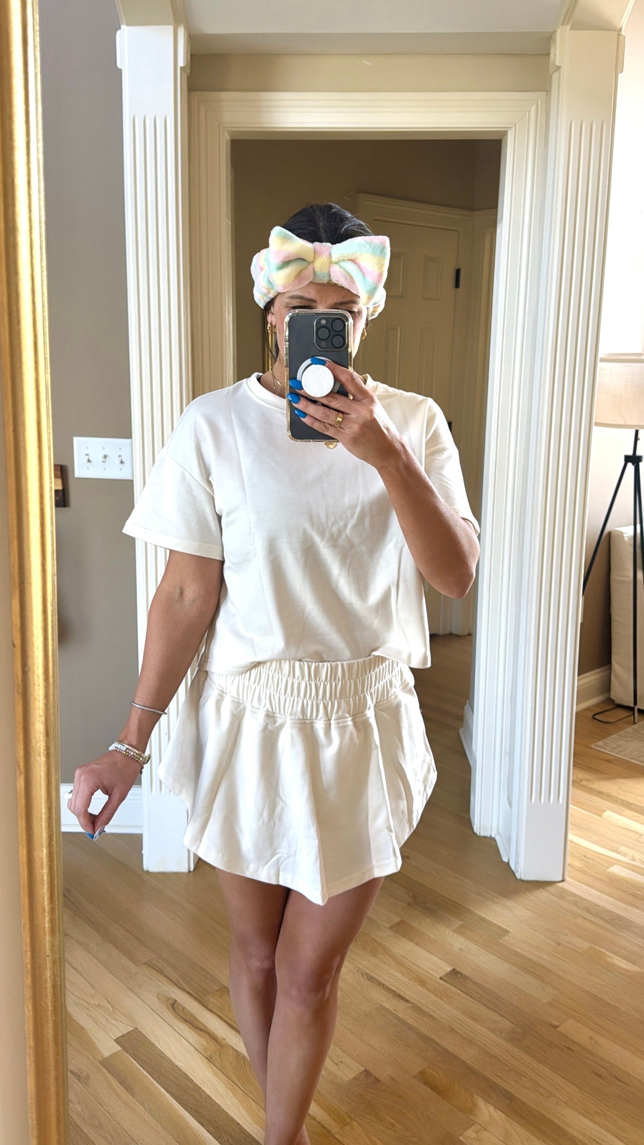 Cream High Waist Skort Set Pretty Little Patriot