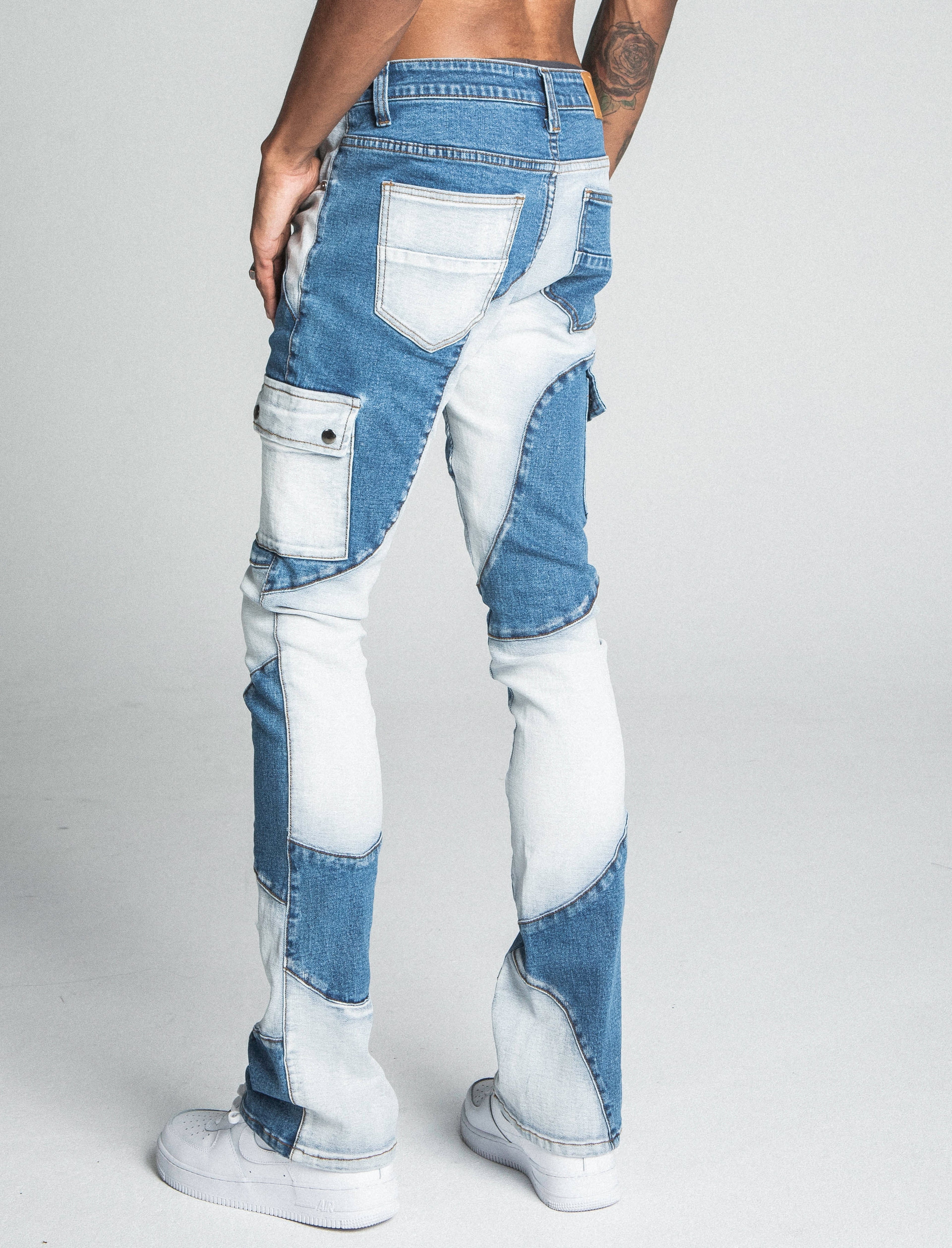AJ40SK COLOR BLOCK STACKED JEANS ARMOR JEANS