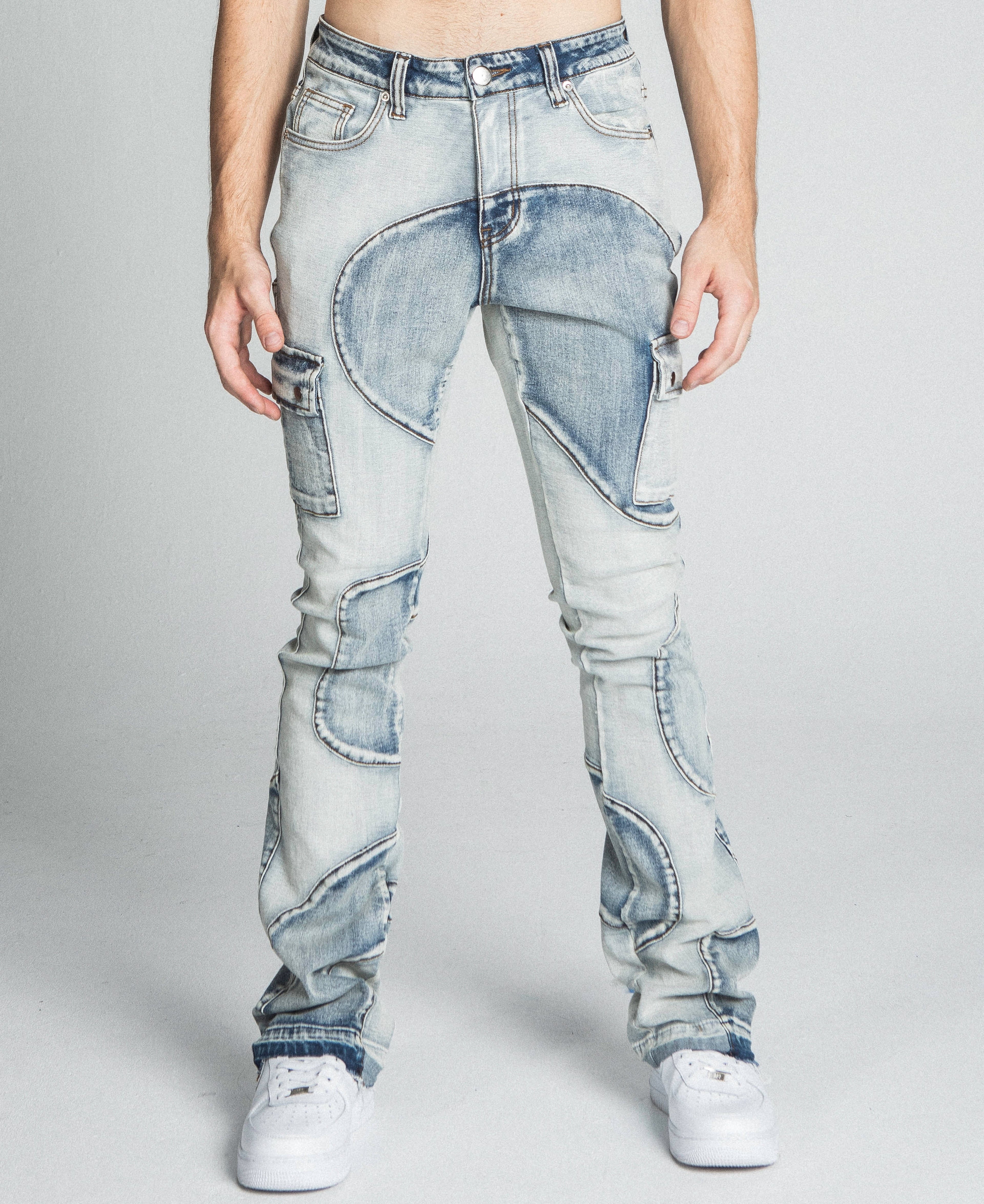 AJ40SK COLOR BLOCK STACKED JEANS ARMOR JEANS