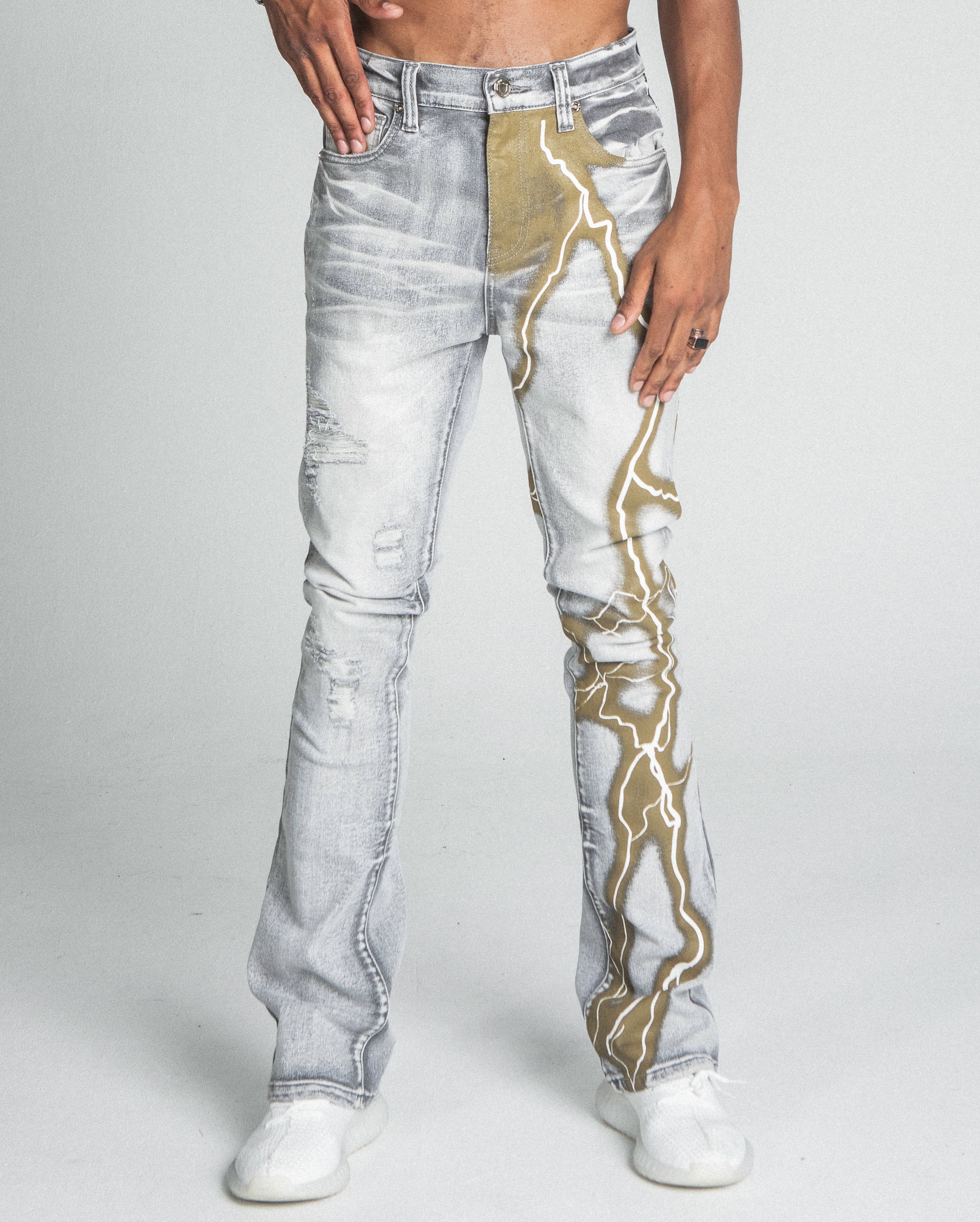 AJ24SK LIGHTNING STACKED JEANS ARMOR JEANS