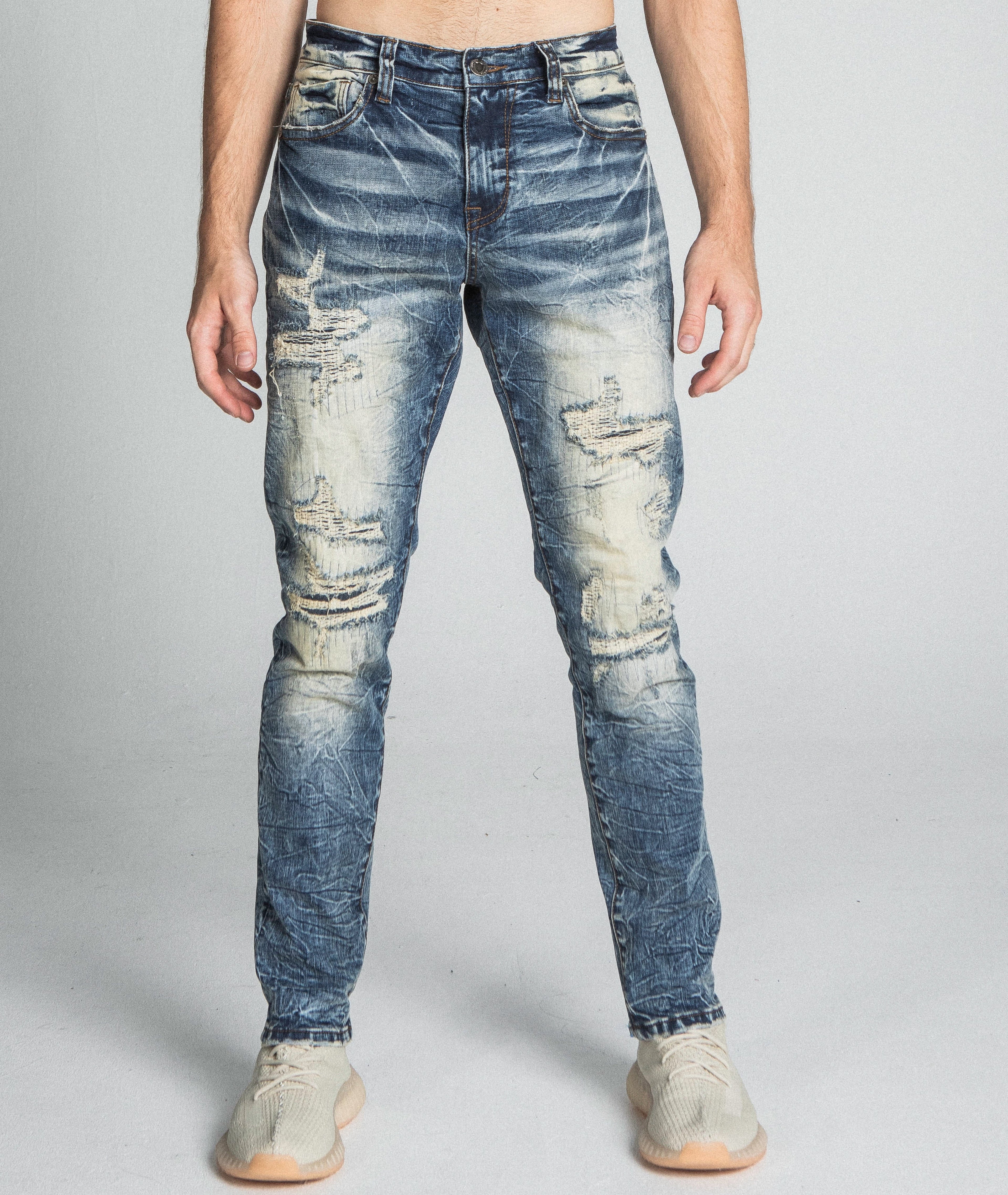 AJ722SL-1 RIPPED VINTAGE SLIM JEANS ARMOR JEANS