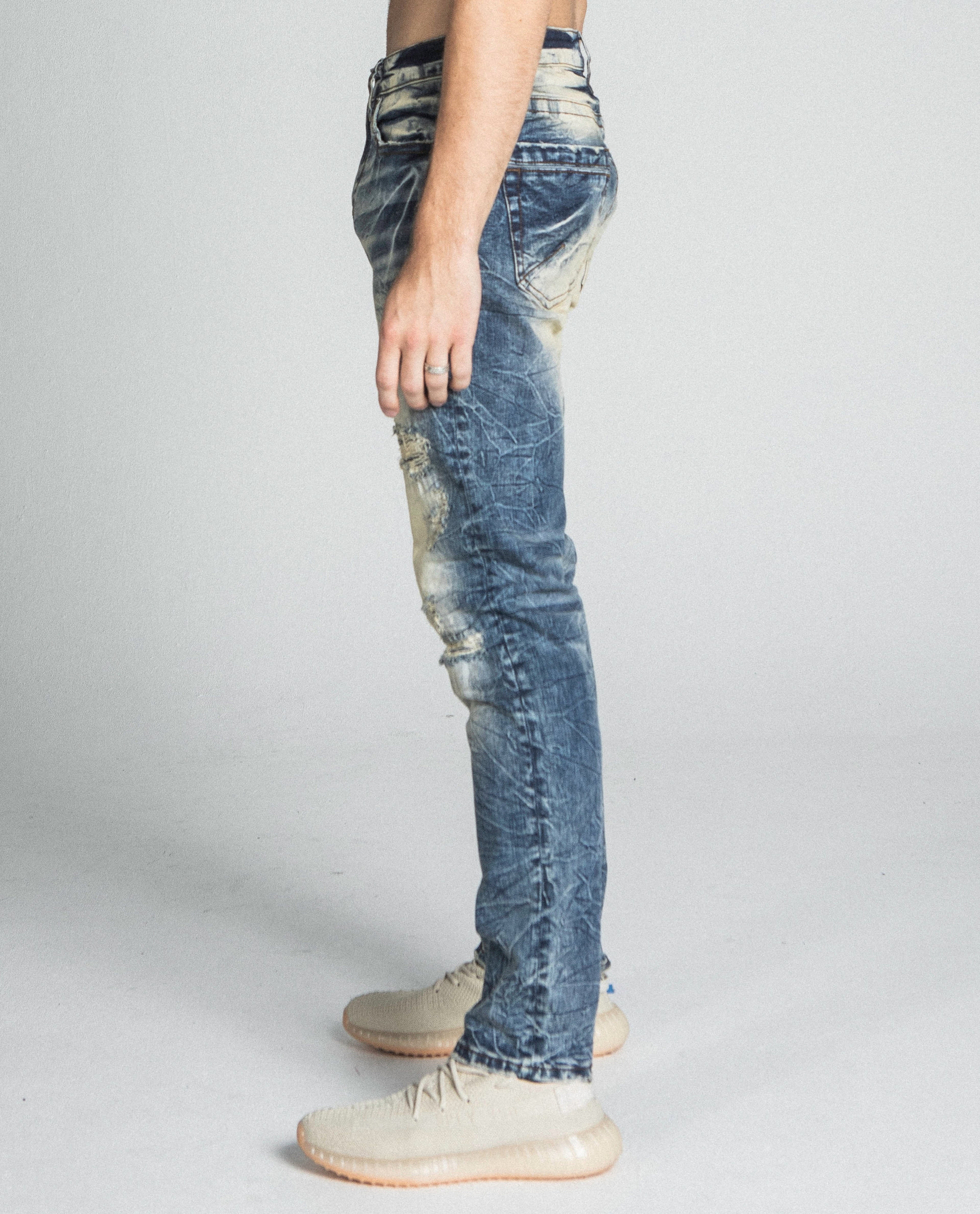 AJ722SL-1 RIPPED VINTAGE SLIM JEANS ARMOR JEANS