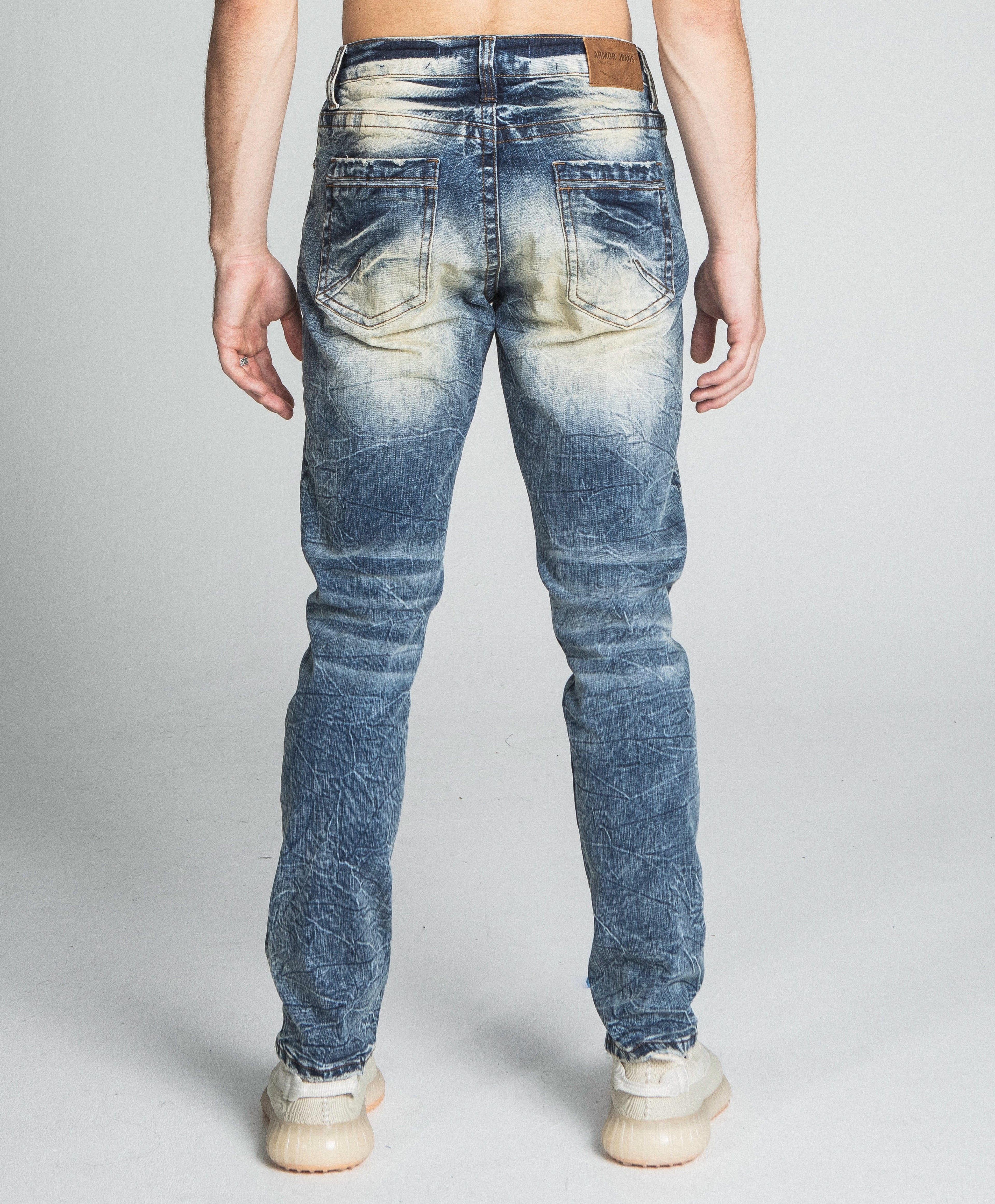AJ722SL-1 RIPPED VINTAGE SLIM JEANS ARMOR JEANS