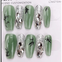 1048- Handmade press on nails fake nails removable Handmade Drawing Nails Plush Fashion Hub