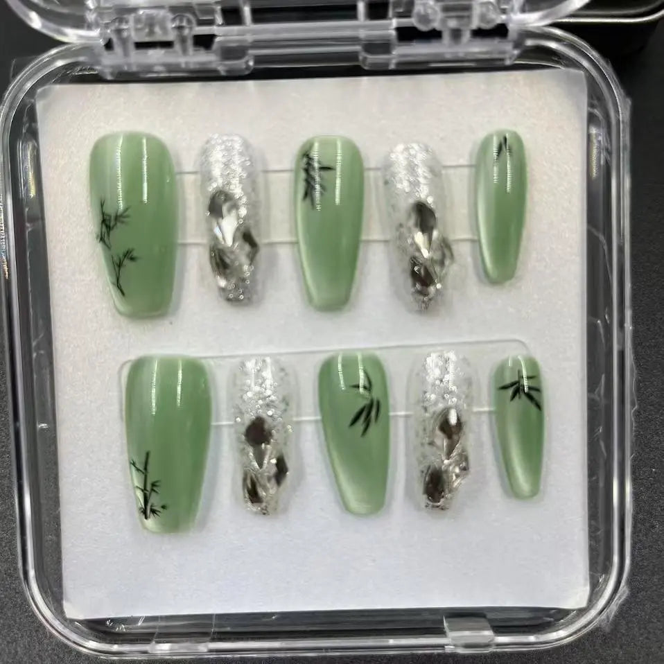 1048- Handmade press on nails fake nails removable Handmade Drawing Nails Plush Fashion Hub 26.89