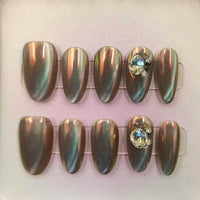 1053- Handmade press on nails fake nails removable Handmade Drawing Nails Plush Fashion Hub