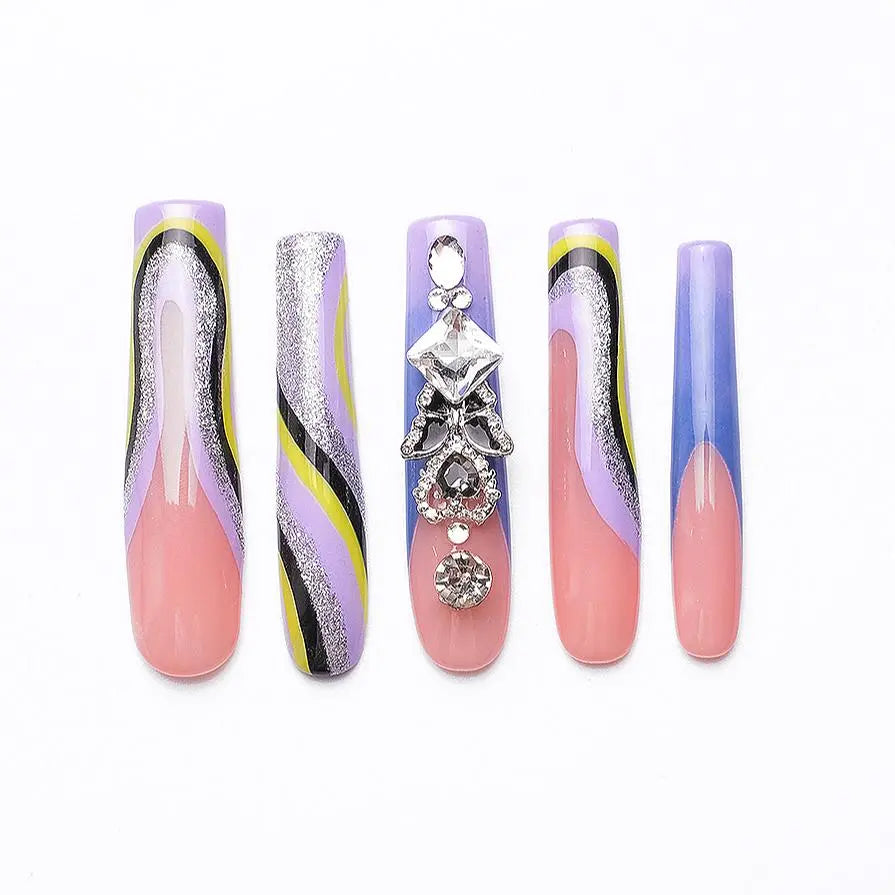 1068 Handmade Nail Wear Nail Art Reusable Press on Nails False Nails Plush Fashion Hub
