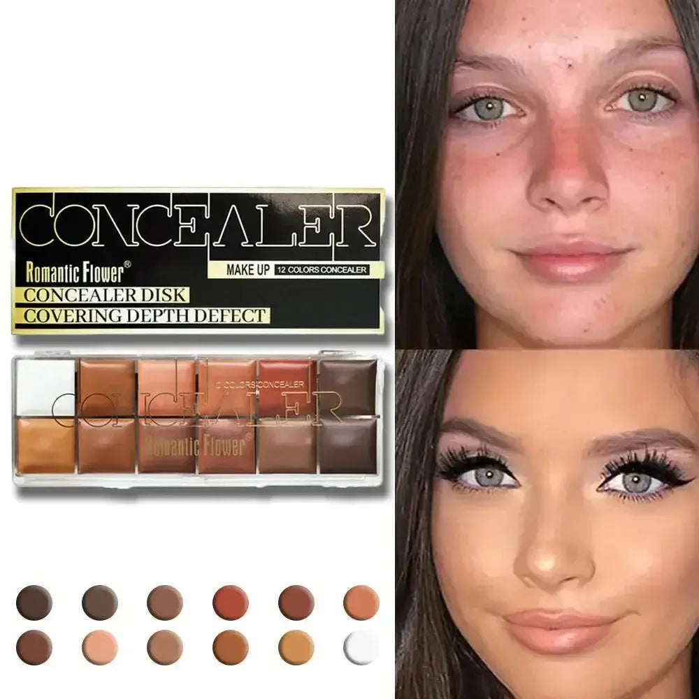 12 Colors Concealer Dark Skin Waterproof Full Coverage Foundation - Plush Fashion Hub