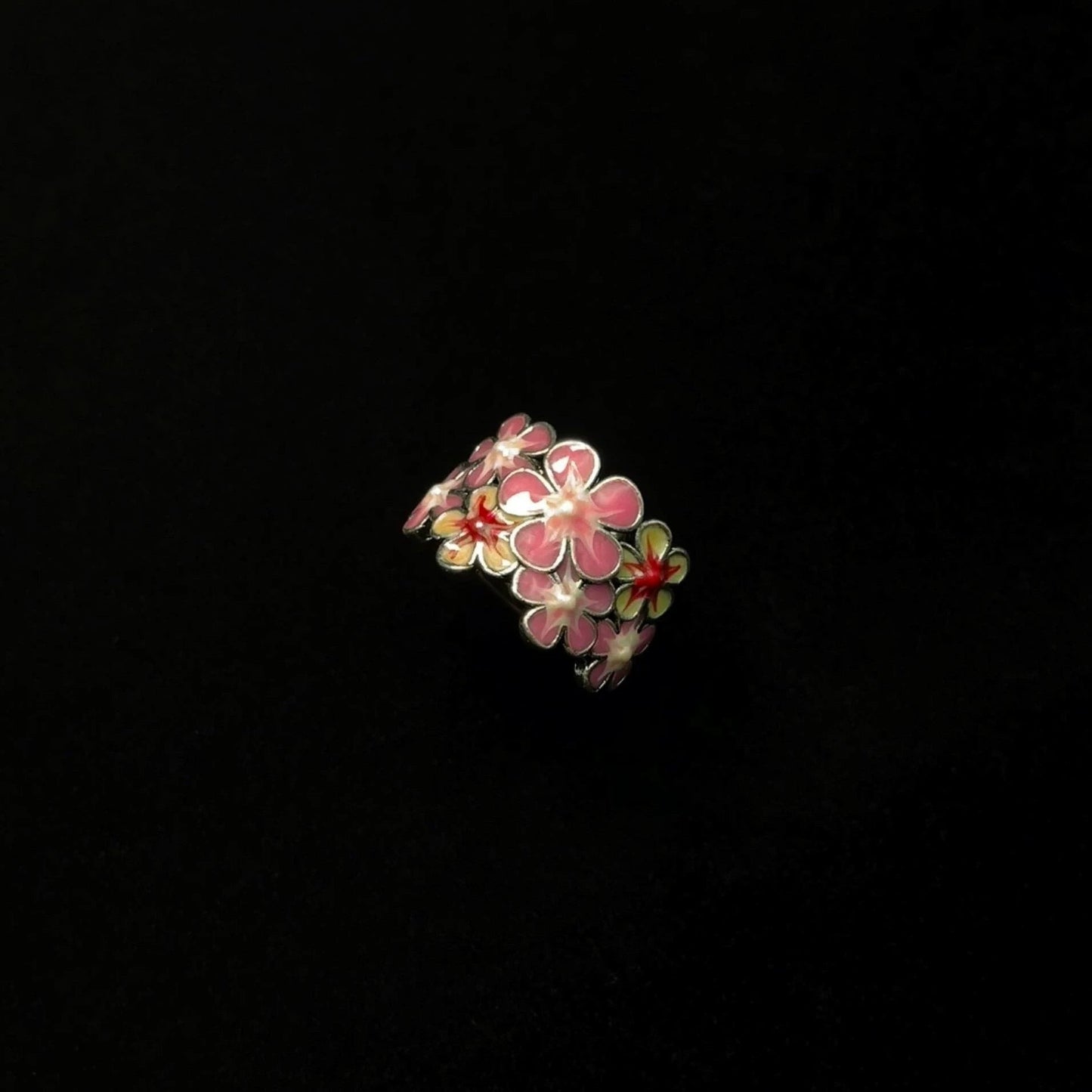 Vintage Enamel Flower Ring Plush Fashion Hub