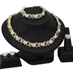 18K Gold Heart-Shaped Jewelry Suit - Plush Fashion Hub