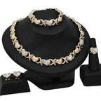 18K Gold Heart-Shaped Jewelry Suit - Plush Fashion Hub