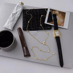 18K Gold-Plated Zircon Chain Necklace - Plush Fashion Hub