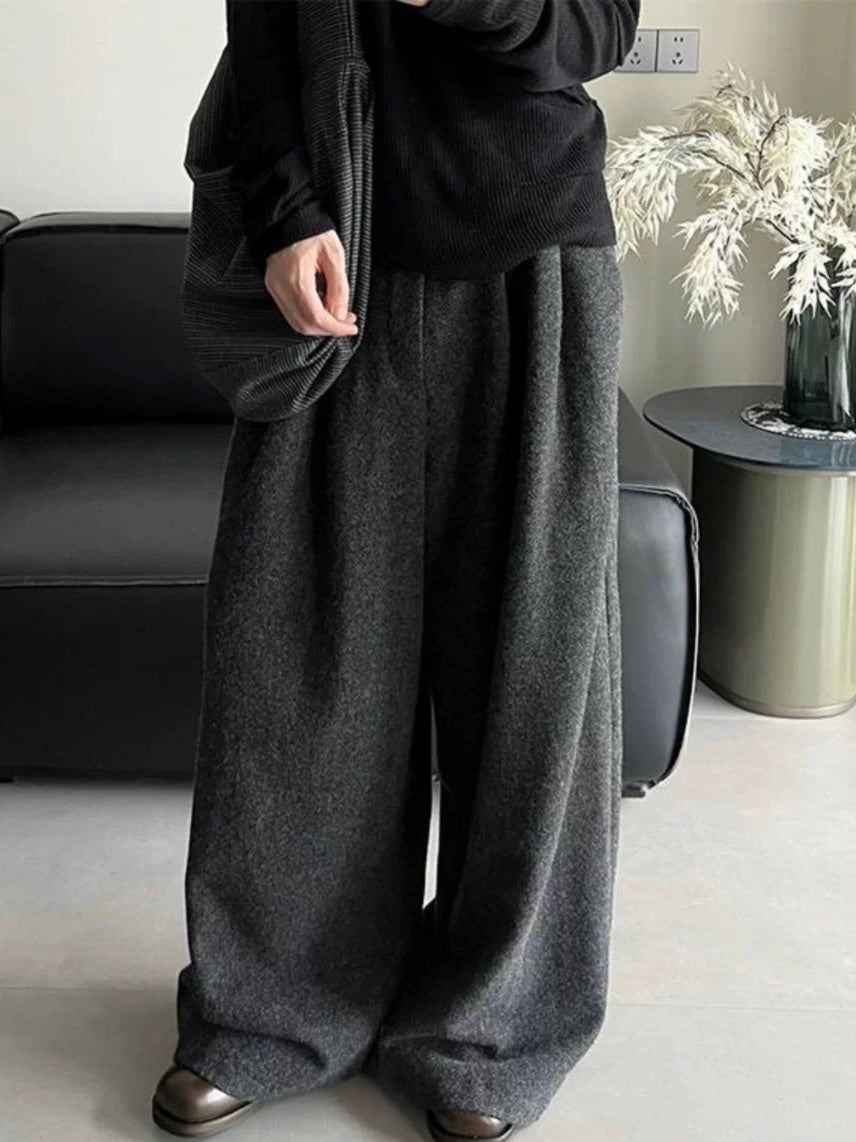 Loose Wide-Leg Floor-Length Trousers Plush Fashion Hub