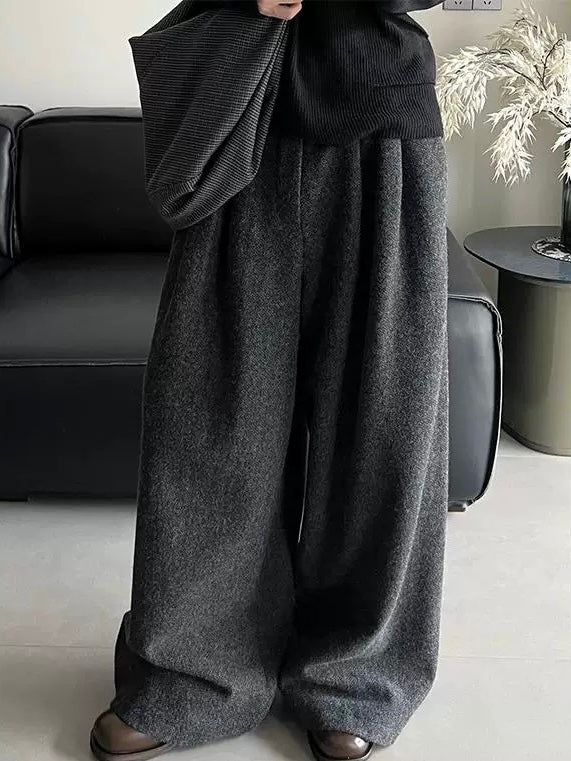 Loose Wide-Leg Floor-Length Trousers Plush Fashion Hub