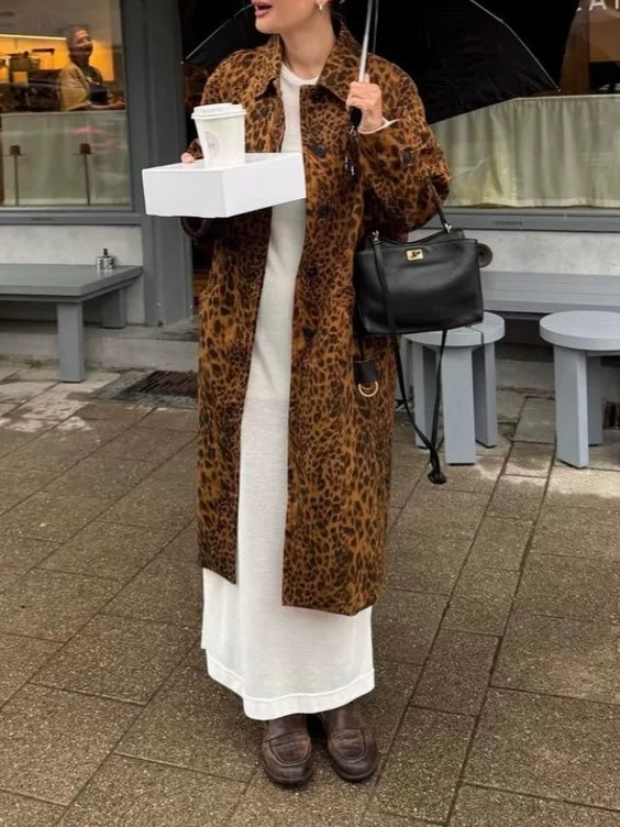 Loose Vintage Leopard Coat Plush Fashion Hub