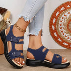 Open toe platform sandals by Plush Fashion Hub featuring a stylish design with chunky heels and strappy details.