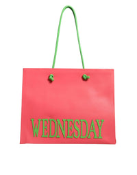 Alberta Ferretti Pink Leather Weekend Wednesday Shopping Tote Bag MaraFormigone