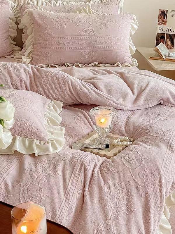 Warm 3D Printed Coral Fleece 4 Pieces Bed sets Plush Fashion Hub