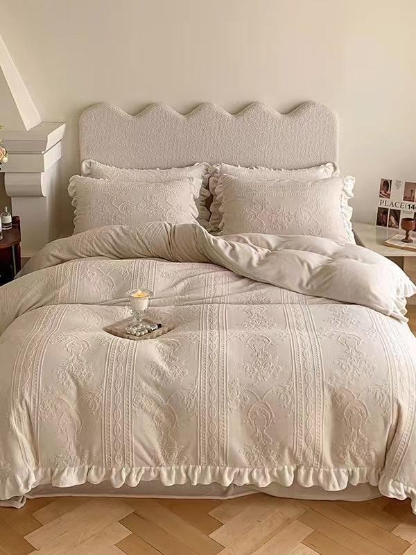 Warm 3D Printed Coral Fleece 4 Pieces Bed sets Plush Fashion Hub