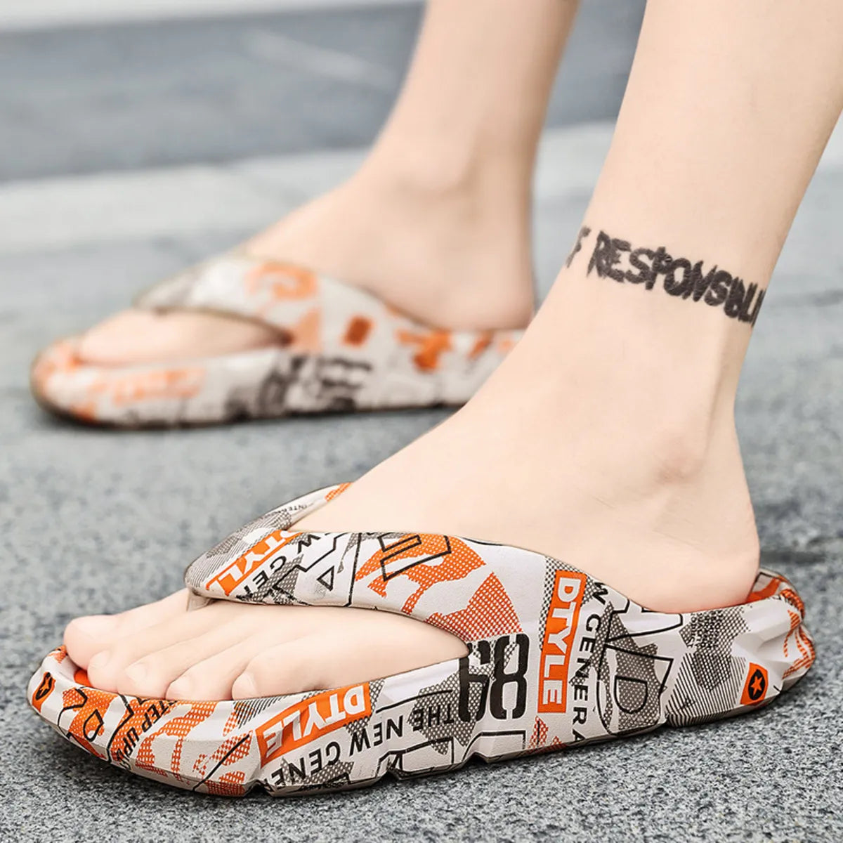 Men's Toe Post Platform Sandals from Trendsi, featuring a strappy design and elevated sole, ideal for casual summer wear.