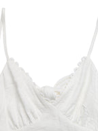 Women's V-neck tiered maxi dress with delicate lace detail, flowing silhouette, and lightweight fabric by Trendsi.