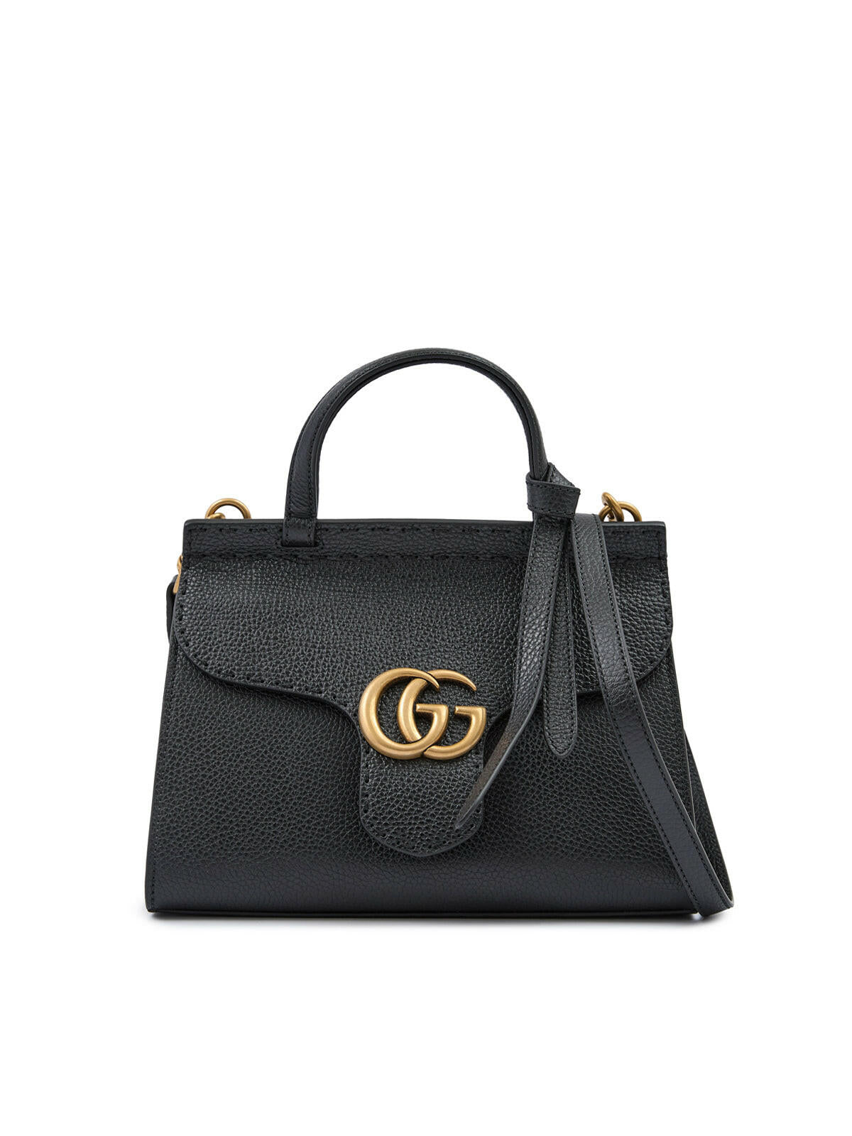 Gucci Black Leather GG Marmont Handbag MaraFormigone