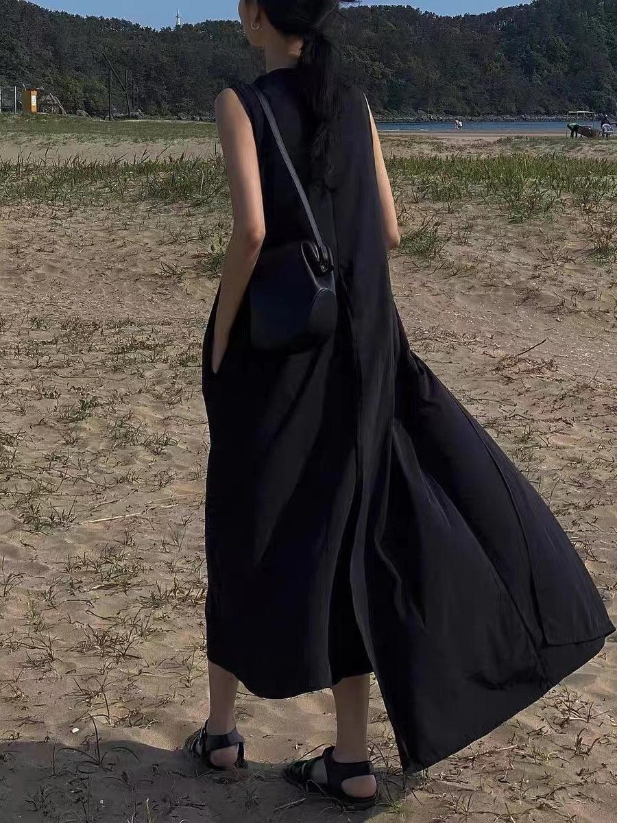 Original Solid Color Irregular Long Dress Plush Fashion Hub