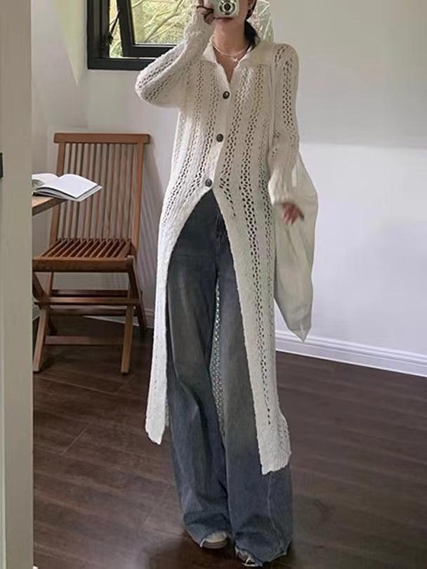 Open-Knit Cardigan Jacket Plush Fashion Hub
