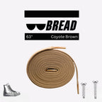 Coyote brown elastic shoelace by Bread, showcasing the stretchy, durable laces suitable for casual and athletic shoes.