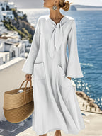 Women's Casual Loose Fit Solid Color A-Line Dress