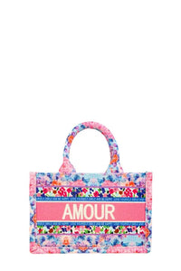 “AMOUR” Flower Small Tote Bag OyeraCharisma