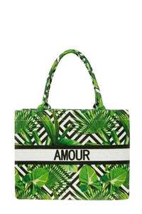 “AMOUR” Tropical Tote Bag OyeraCharisma