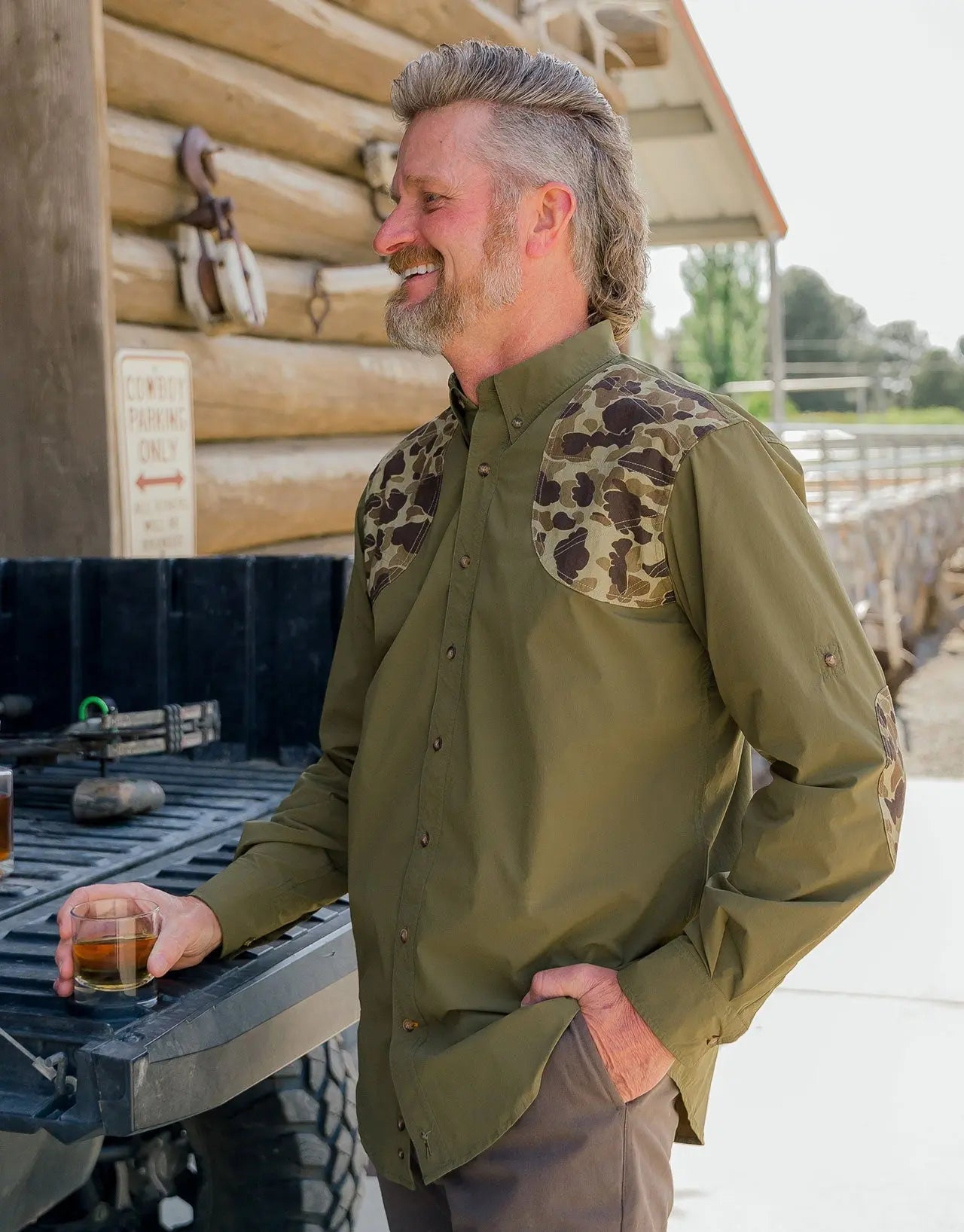 Active+ Field Shirt in Olive Ball and Buck