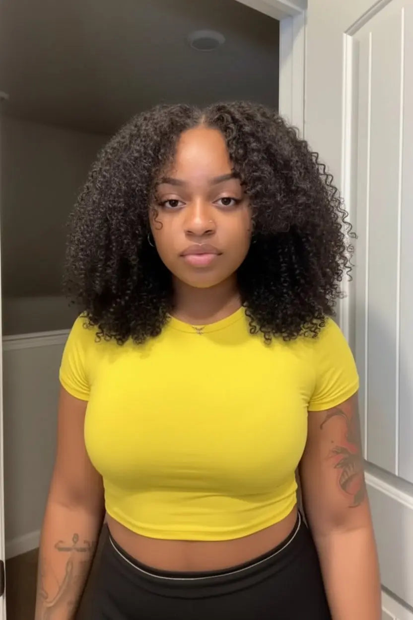 Afro Kinky Curly Glueless Wig 5x5 Bleached Knots Wear Go Wig Pre Cut HD Lace Front Wig 100% Kinky Curly Human Hair Wigs For Women AURORE LUXURE