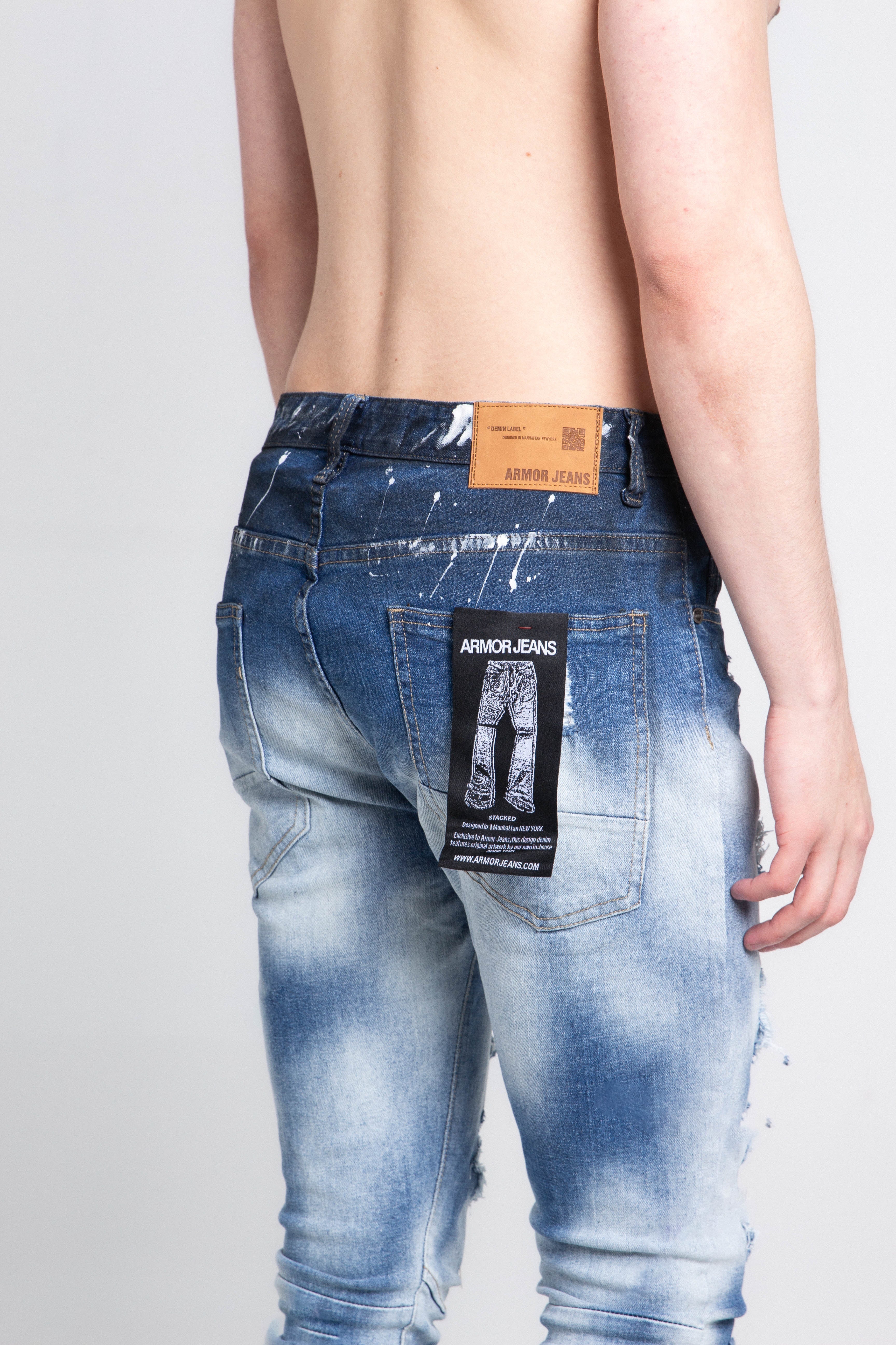 A404 CASUAL FADED WASH SKINNY JEANS ARMOR JEANS
