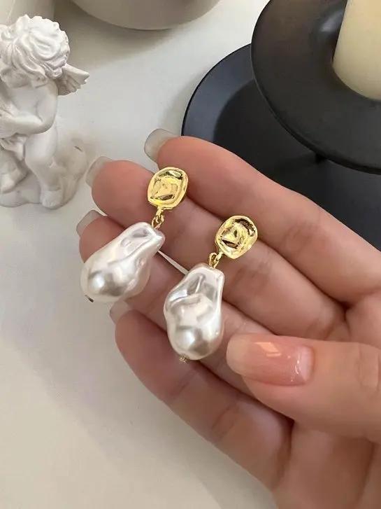 Baroque Vintage Shaped Pearl Earrings Plush Fashion Hub