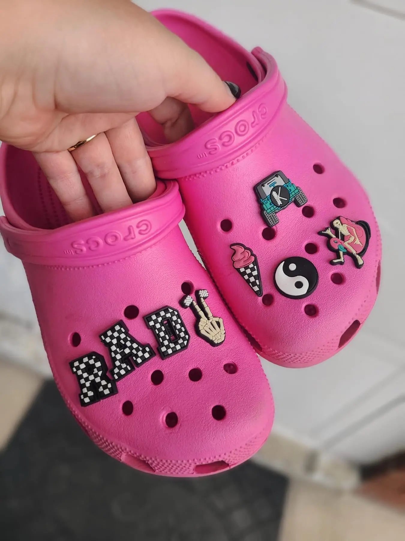 Black Checker Letter Charms Kickin it up Socks