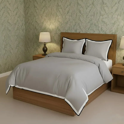 Black & White Border Frame Duvet Cover Set - Plush Fashion Hub