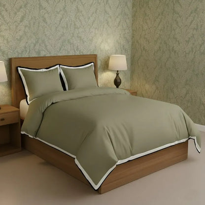 Black & White Border Frame Duvet Cover Set - Plush Fashion Hub