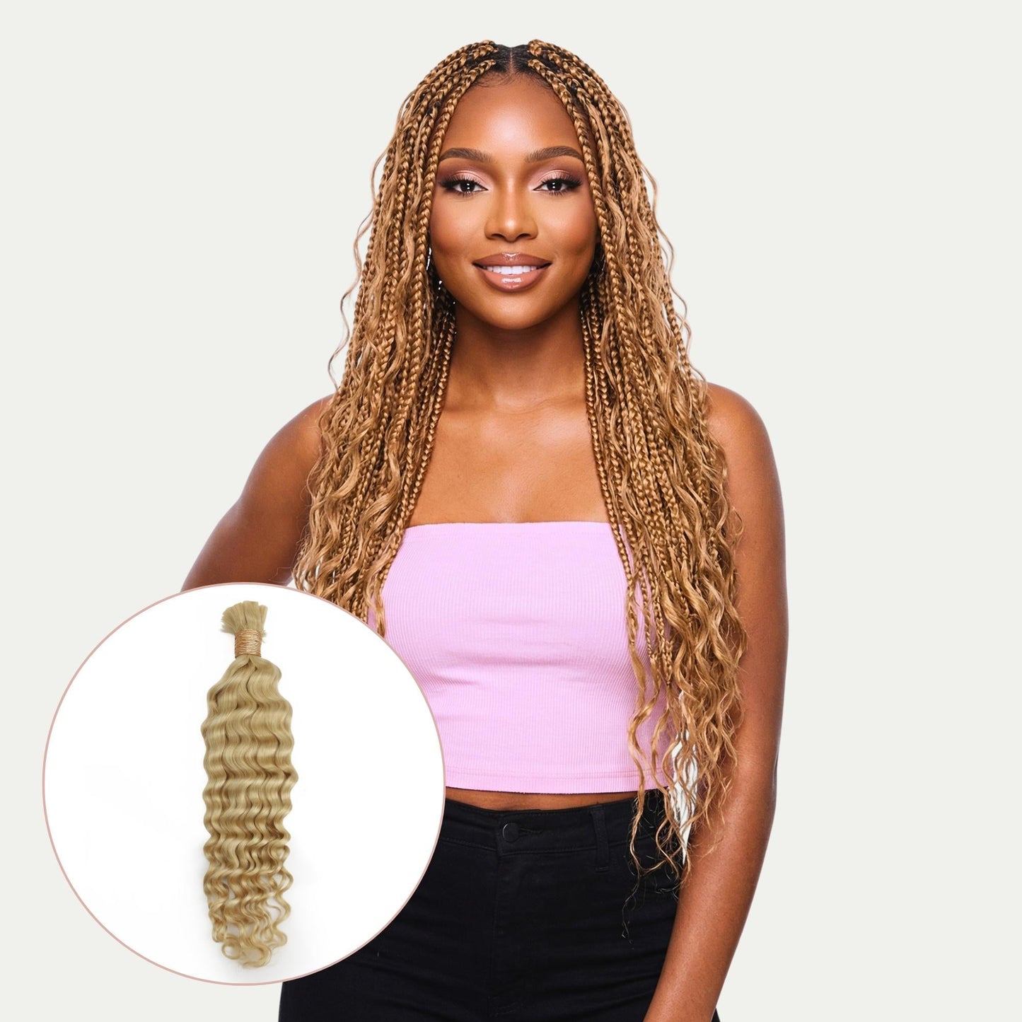 Blonde Deep Wave Bulk 100% Human Braiding Hair Private Label
