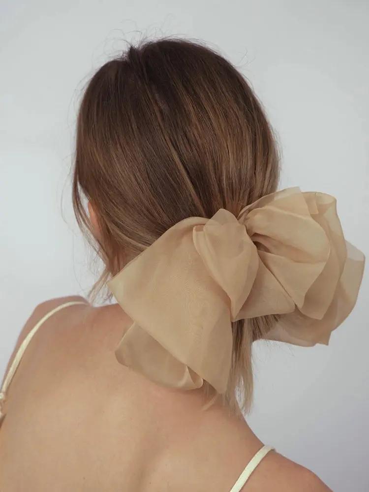 Bow Hairpin Single Clip Sweet Tulle Clip Plush Fashion Hub