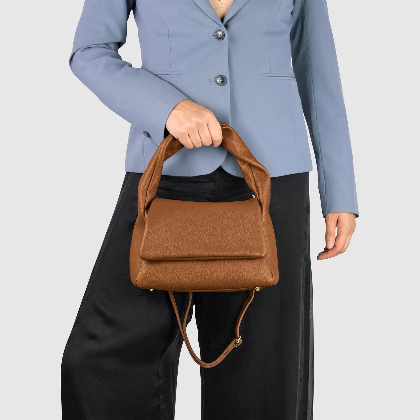 Calf Leather Top-Handle Bag TAKEASY
