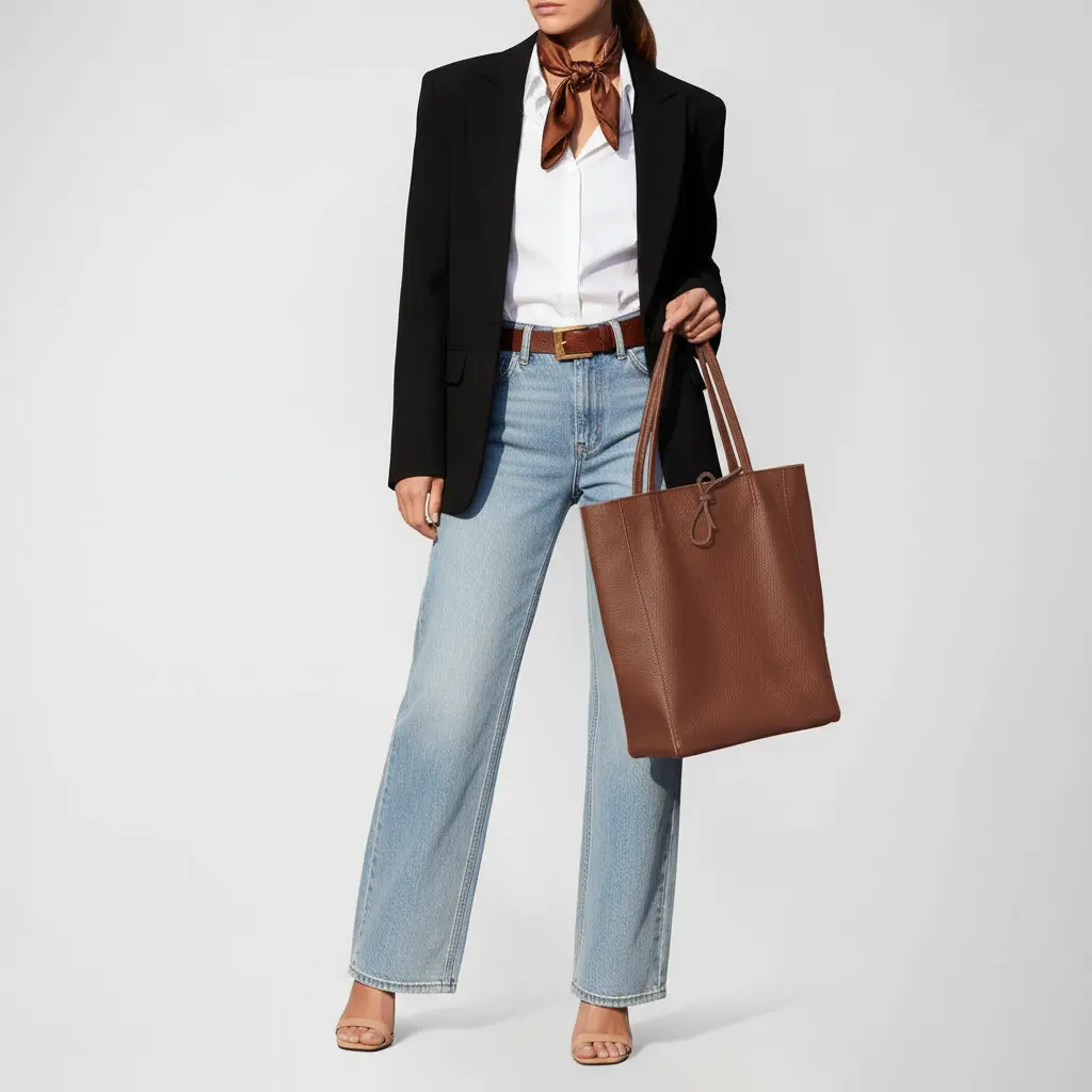 Calf Leather Tote Bag TAKEASY