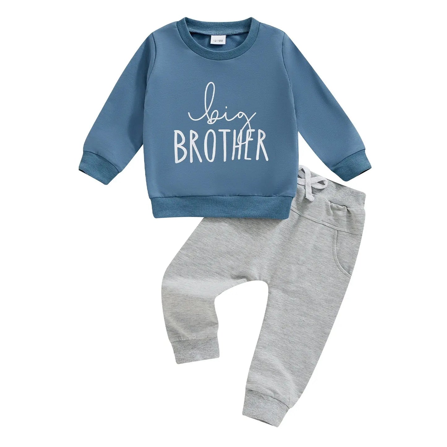 Casual Boy Letter Printed Crew Neck Sweatshirt Trousers Suit - Plush Fashion Hub