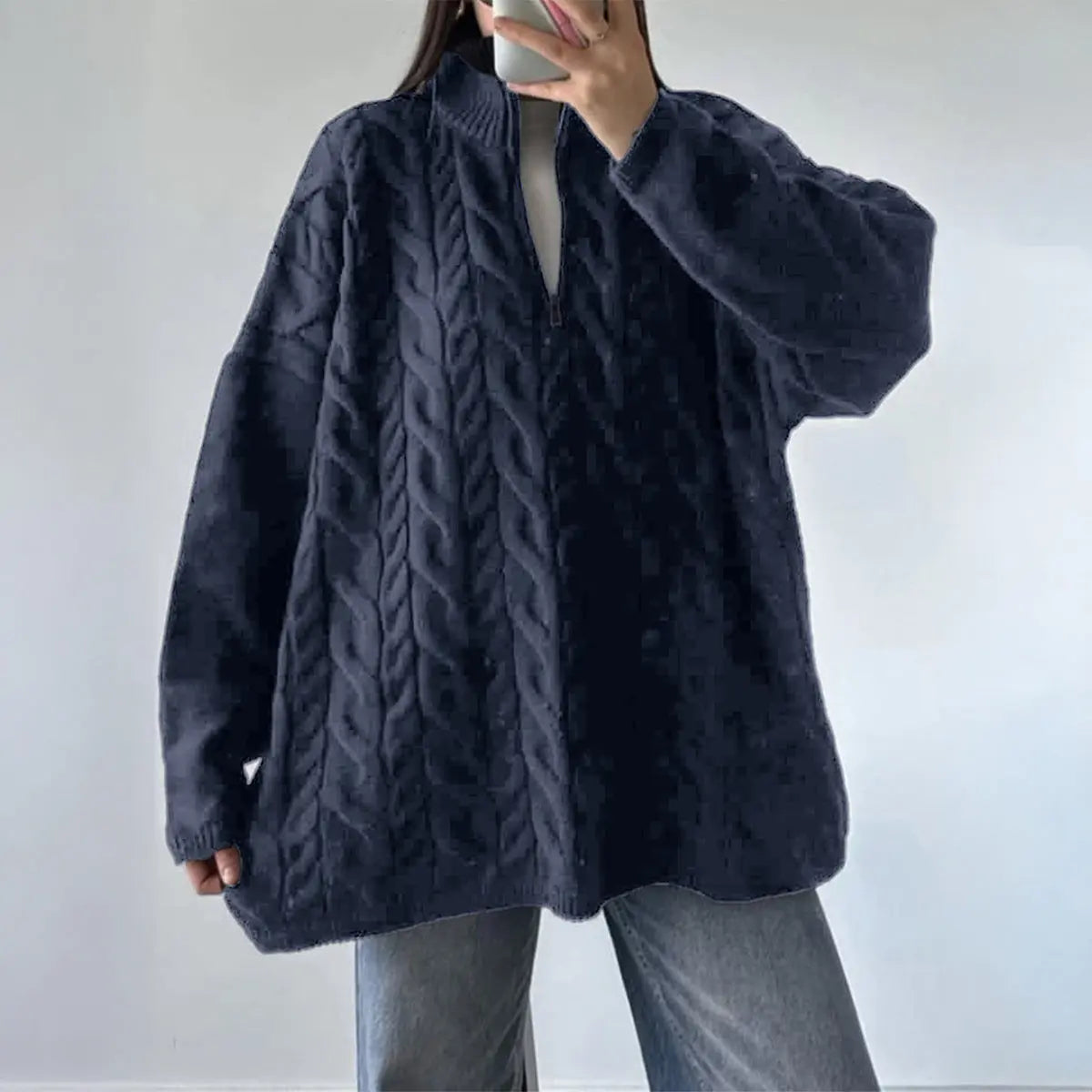 Casual Vacation Wool Solid Color Long Sleeve Sweaters Women Clothing Autumn Winter Bella Mia