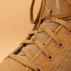 Coyote brown elastic shoelace by Bread, stretchy and durable, designed for comfortable, secure fit on casual or athletic shoes.