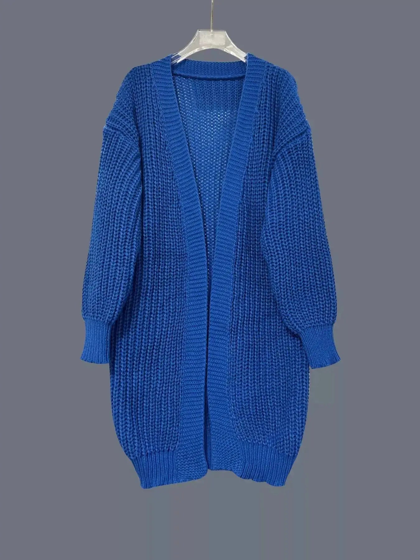 Chunky Knit Open Front Cardigan - Plush Fashion Hub