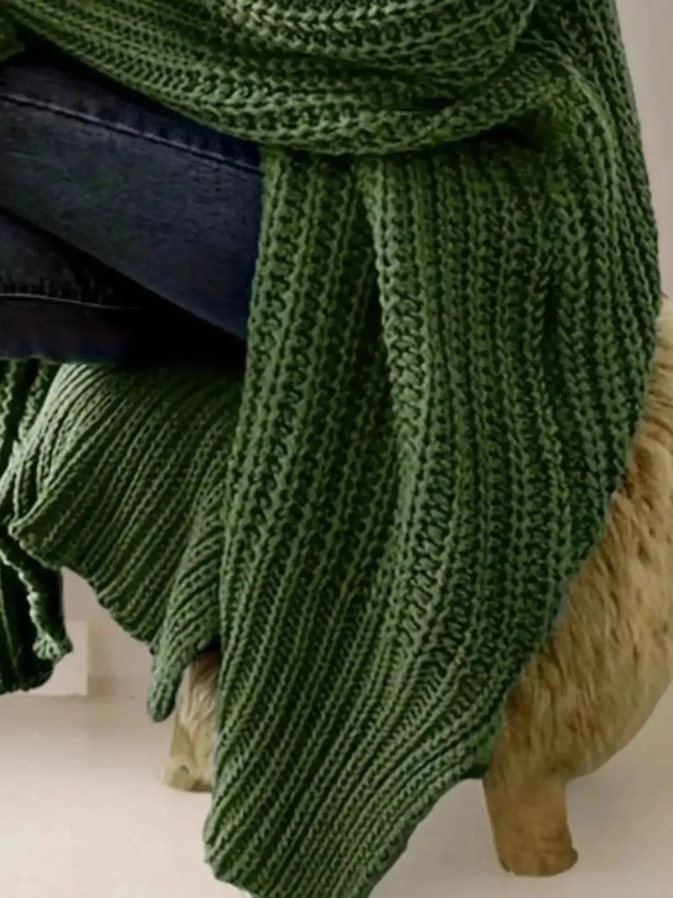 Chunky Knit Open Front Cardigan - Plush Fashion Hub
