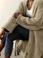 Chunky Knit Open Front Cardigan - Plush Fashion Hub
